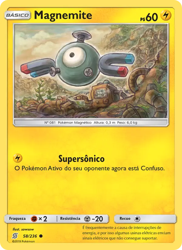 Carta Magnemite, número 58/236 da coleção Sintonia Mental 