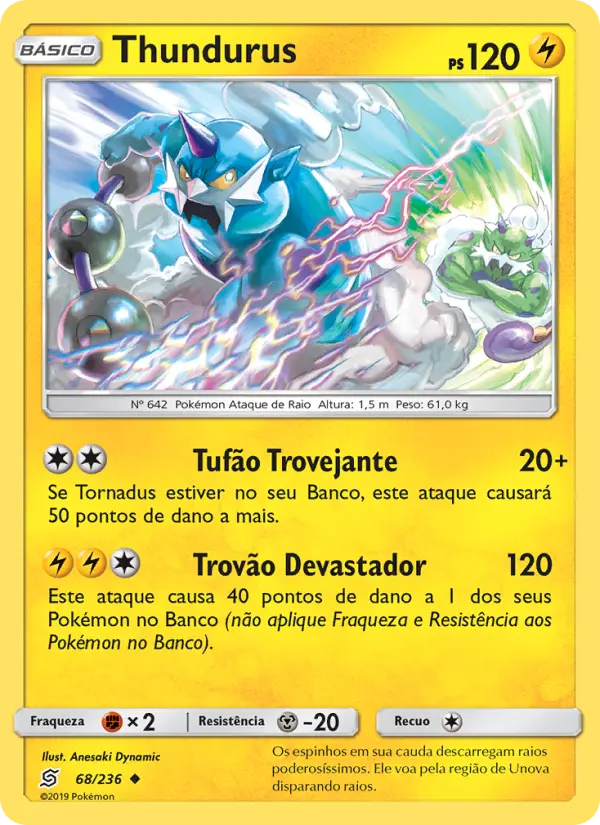 Carta Thundurus, número 68/236 da coleção Sintonia Mental