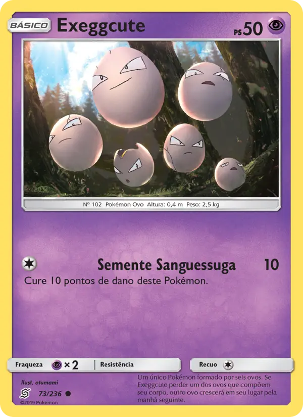 Carta Exeggcute, número 73/236 da coleção Sintonia Mental