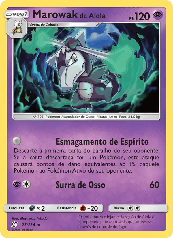 Carta Marowak de Alola, número 75/236 da coleção Sintonia Mental
