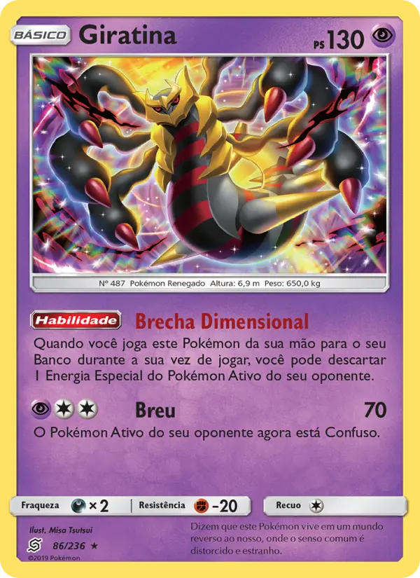 Carta Giratina, número 86/236 da coleção Sintonia Mental