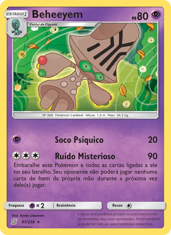Carta Beheeyem, número 91/236 da coleção Sintonia Mental
