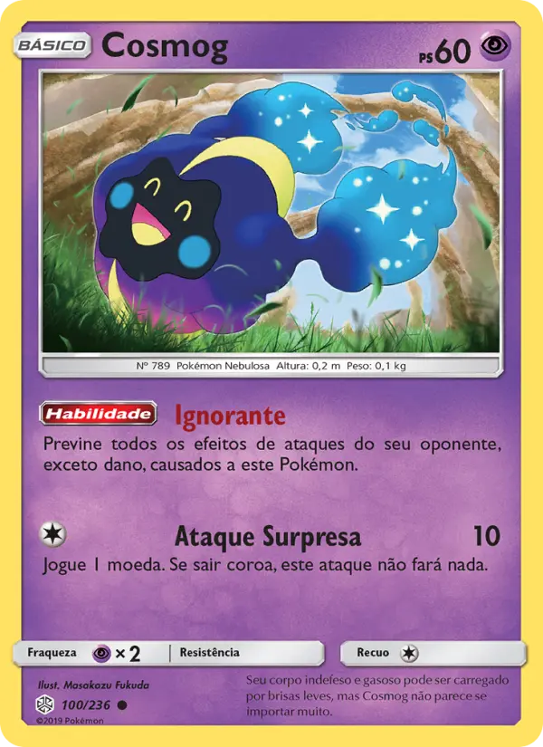 Carta Cosmog, número 100/236 da coleção Eclipse Cósmico