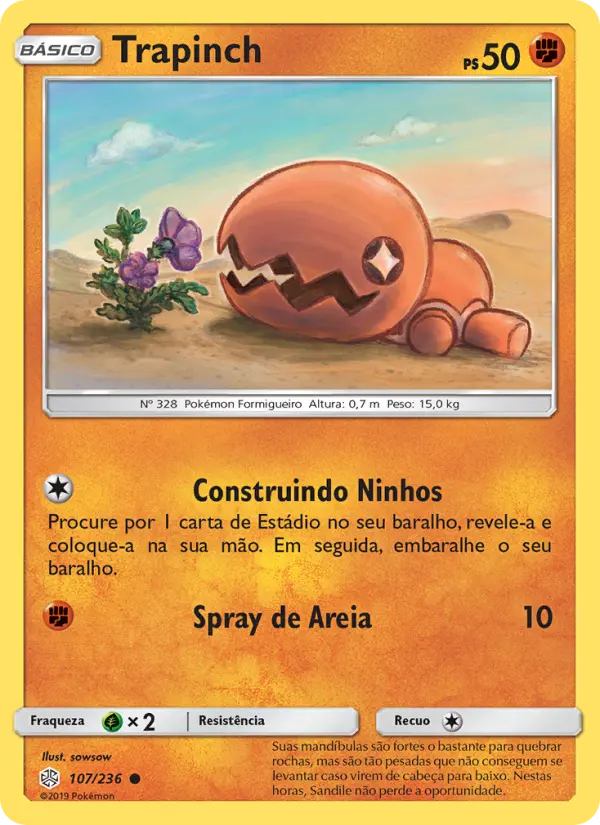 Carta Trapinch, número 107/236 da coleção Eclipse Cósmico