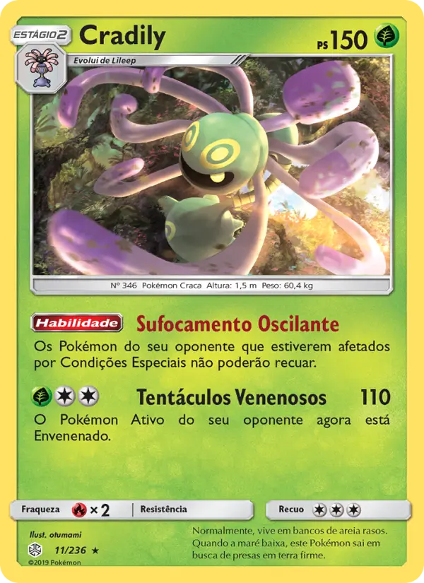 Carta Cradily, número 11/236 da coleção Eclipse Cósmico