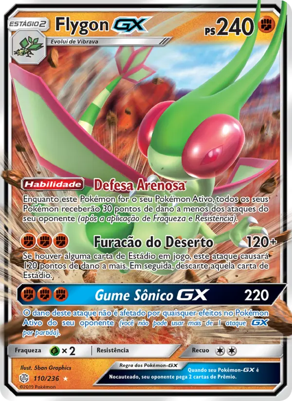 Carta Flygon GX, número 110/236 da coleção Eclipse Cósmico