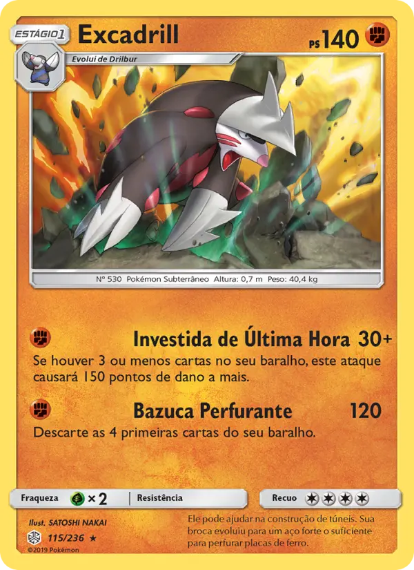 Carta Excadrill, número 115/236 da coleção Eclipse Cósmico
