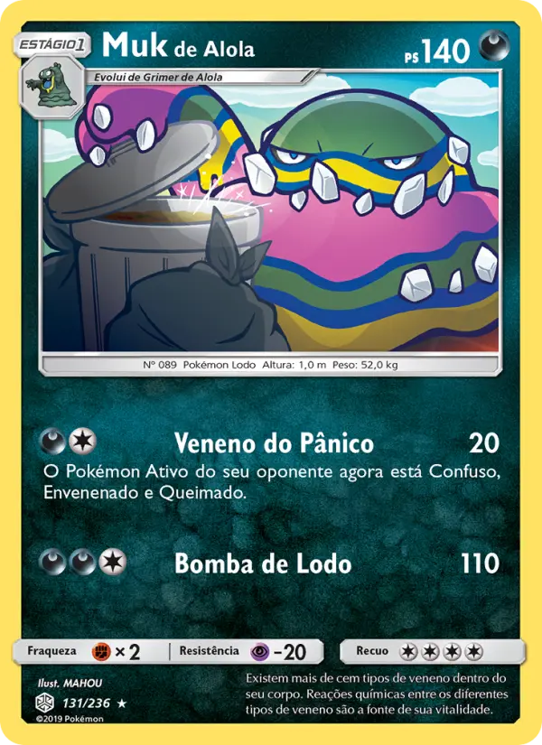 Carta Muk de Alola, número 131/236 da coleção Eclipse Cósmico