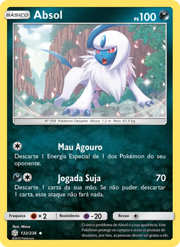 Carta Absol, número 133/236 da coleção Eclipse Cósmico