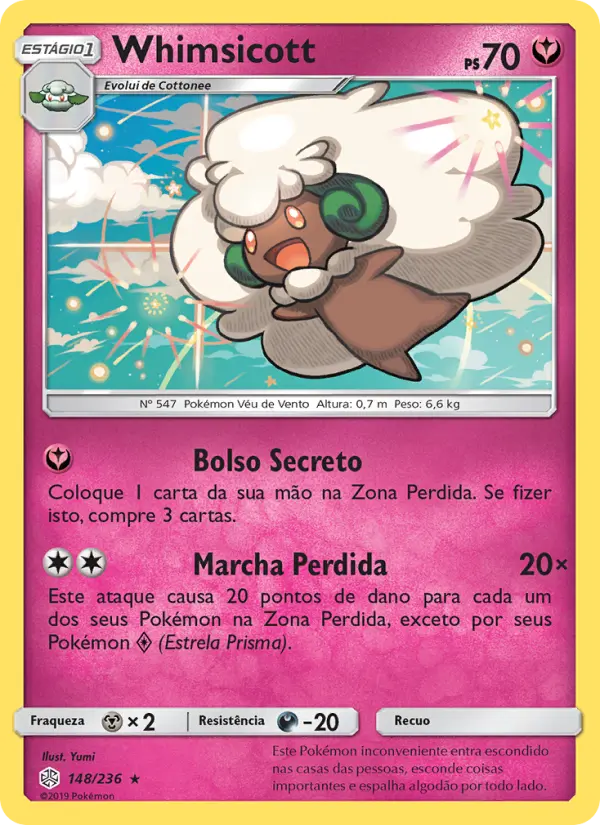 Carta Whimsicott, número 148/236 da coleção Eclipse Cósmico