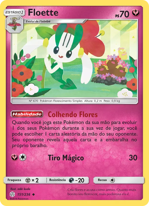 Carta Floette, número 151/236 da coleção Eclipse Cósmico