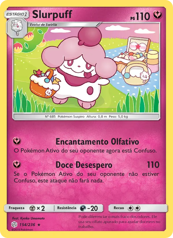 Carta Slurpuff, número 154/236 da coleção Eclipse Cósmico