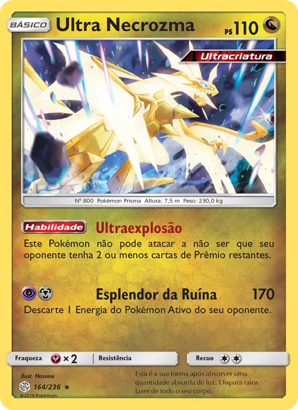 Carta Ultra Necrozma, número 164/236 da coleção Eclipse Cósmico