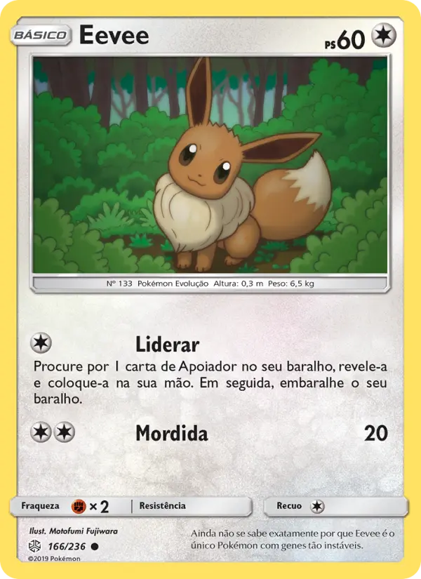 Carta Eevee, número 166/236 da coleção Eclipse Cósmico