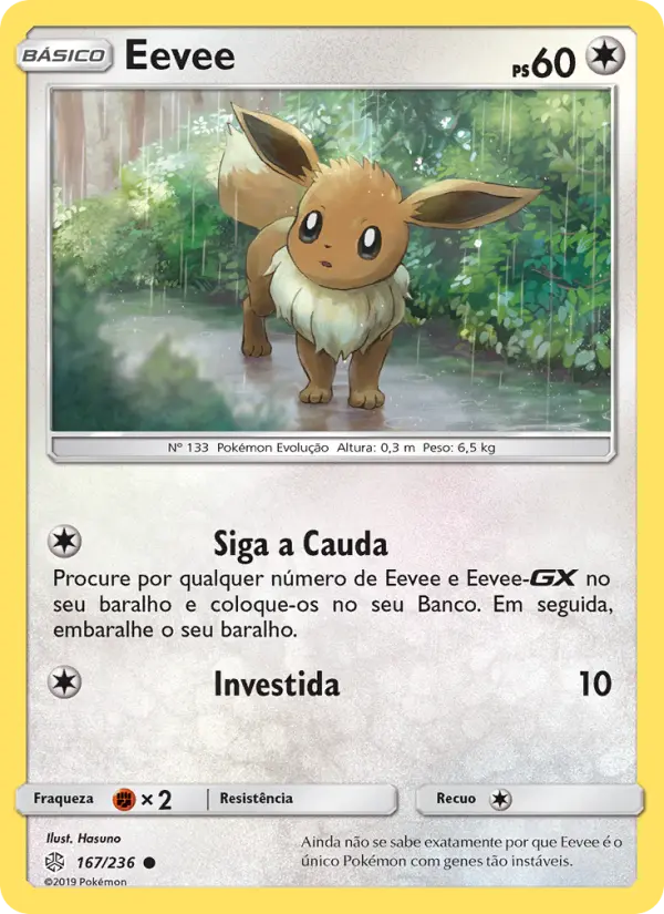Carta Eevee, número 167/236 da coleção Eclipse Cósmico