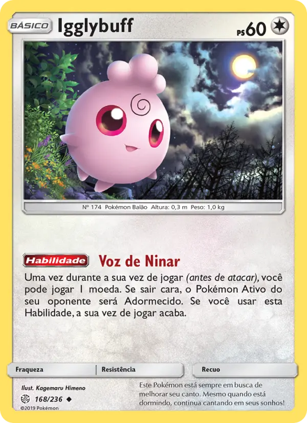Carta Igglybuff, número 168/236 da coleção Eclipse Cósmico