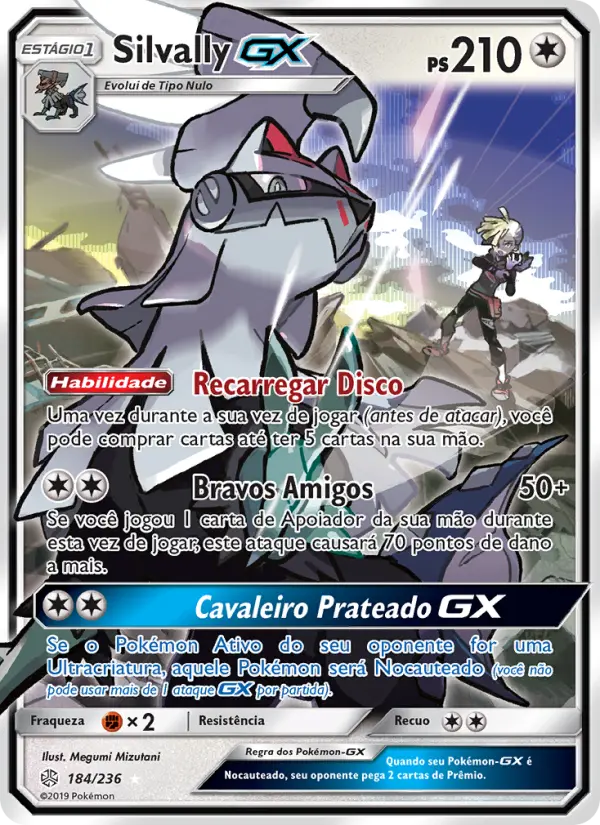 Carta Silvally GX, número 184/236 da coleção Eclipse Cósmico