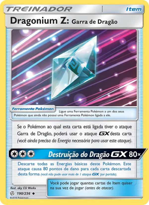 Carta Dragonium Z: Garra de Dragão, número 190/236 da coleção Eclipse Cósmico