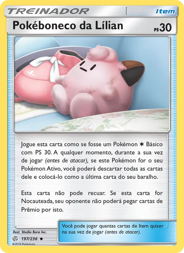 Carta Pokéboneco da Lílian, número 197/236 da coleção Eclipse Cósmico