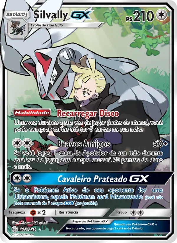 Carta Silvally GX, número 227/236 da coleção Eclipse Cósmico