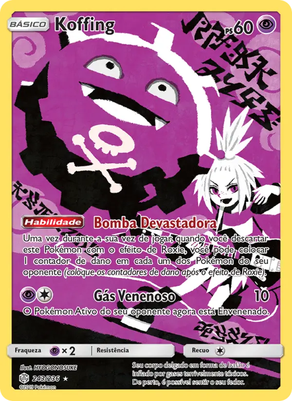 Carta Koffing, número 243/236 da coleção Eclipse Cósmico