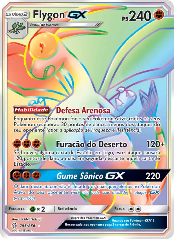 Carta Flygon GX, número 256/236 da coleção Eclipse Cósmico