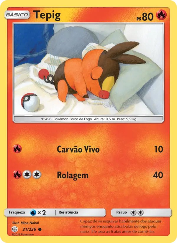 Carta Tepig, número 31/236 da coleção Eclipse Cósmico
