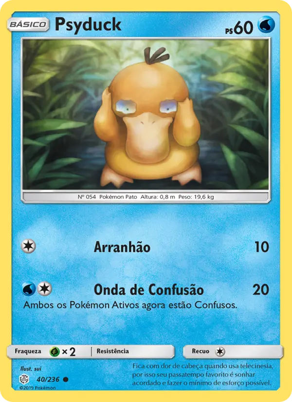 Carta Psyduck, número 40/236 da coleção Eclipse Cósmico