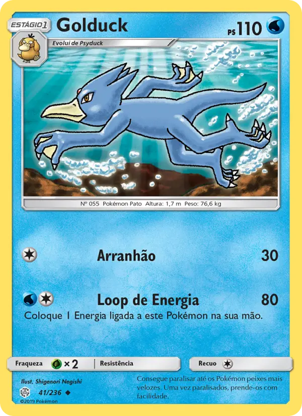Carta Golduck, número 41/236 da coleção Eclipse Cósmico