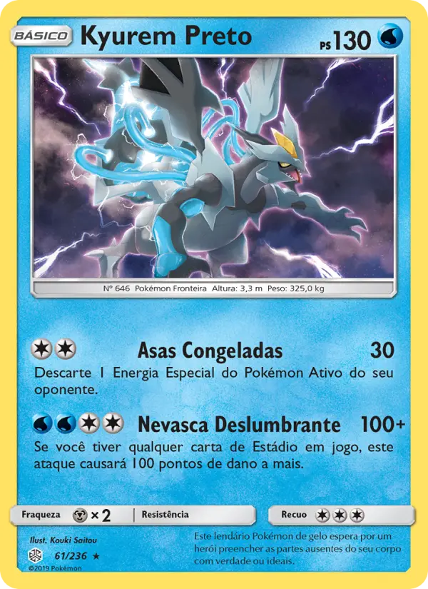 Carta Kyurem Preto, número 61/236 da coleção Eclipse Cósmico