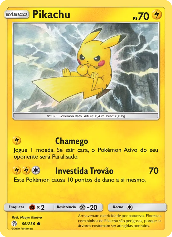 Carta Pikachu, número 66/236 da coleção Eclipse Cósmico