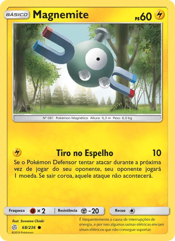 Carta Magnemite, número 68/236 da coleção Eclipse Cósmico