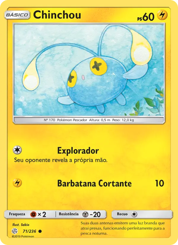 Carta Chinchou, número 71/236 da coleção Eclipse Cósmico