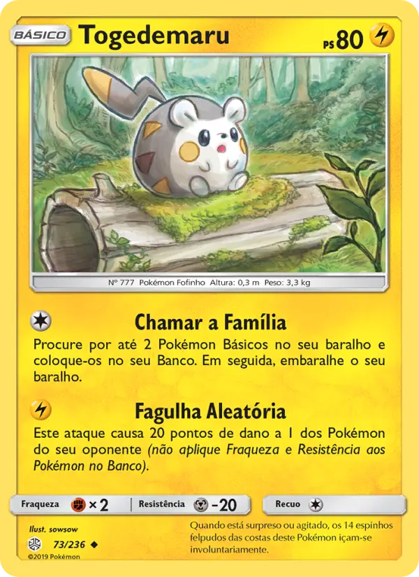 Carta Togedemaru, número 73/236 da coleção Eclipse Cósmico