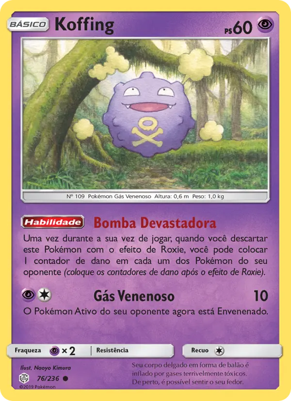 Carta Koffing, número 76/236 da coleção Eclipse Cósmico