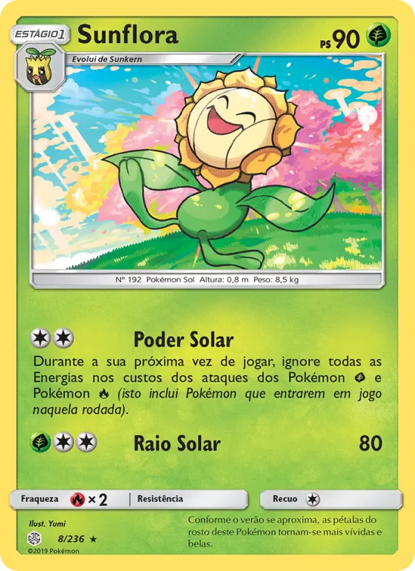 Carta Sunflora, número 8/236 da coleção Eclipse Cósmico