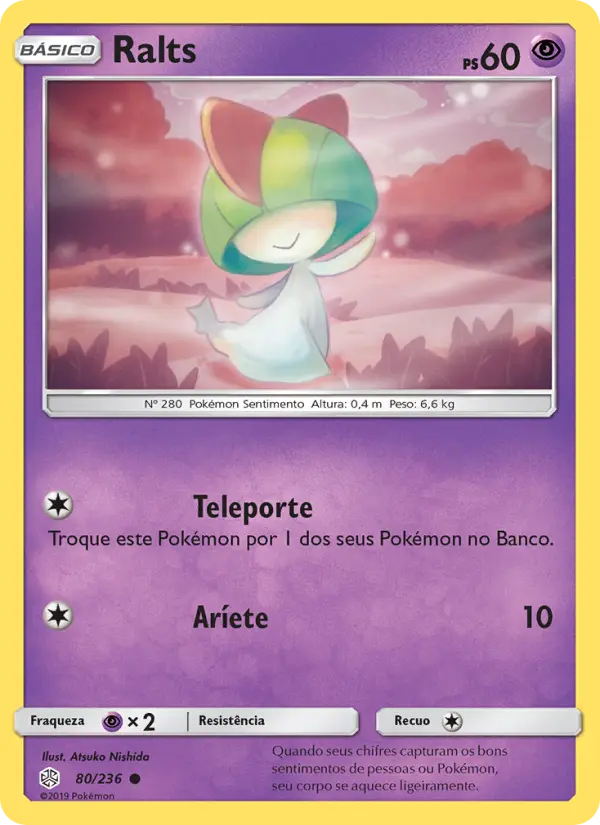 Carta Ralts, número 80/236 da coleção Eclipse Cósmico