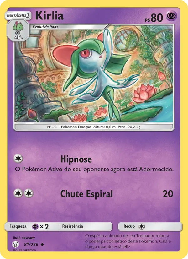 Carta Kirlia, número 81/236 da coleção Eclipse Cósmico