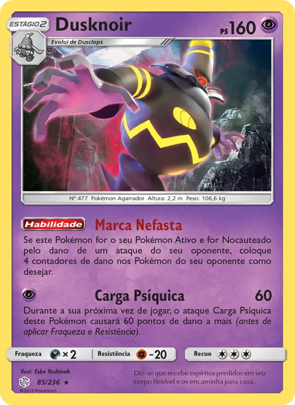 Carta Dusknoir, número 85/236 da coleção Eclipse Cósmico