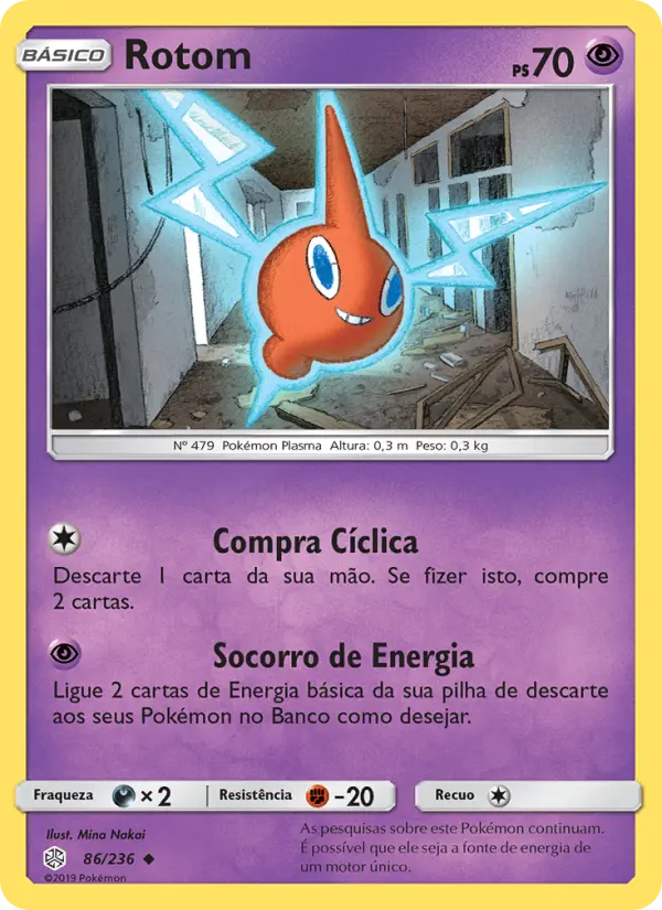 Carta Rotom, número 86/236 da coleção Eclipse Cósmico