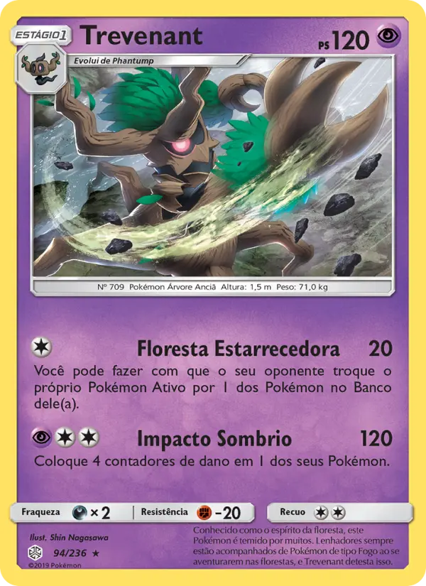 Carta Trevenant, número 94/236 da coleção Eclipse Cósmico