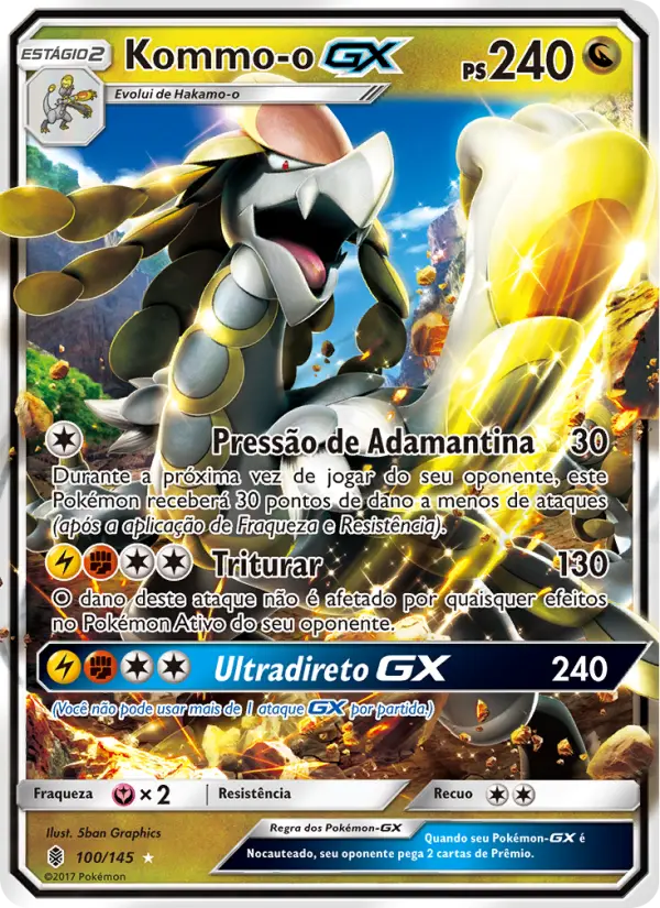Carta Kommo-o GX, número 100/145 da coleção Guardiões Ascendentes