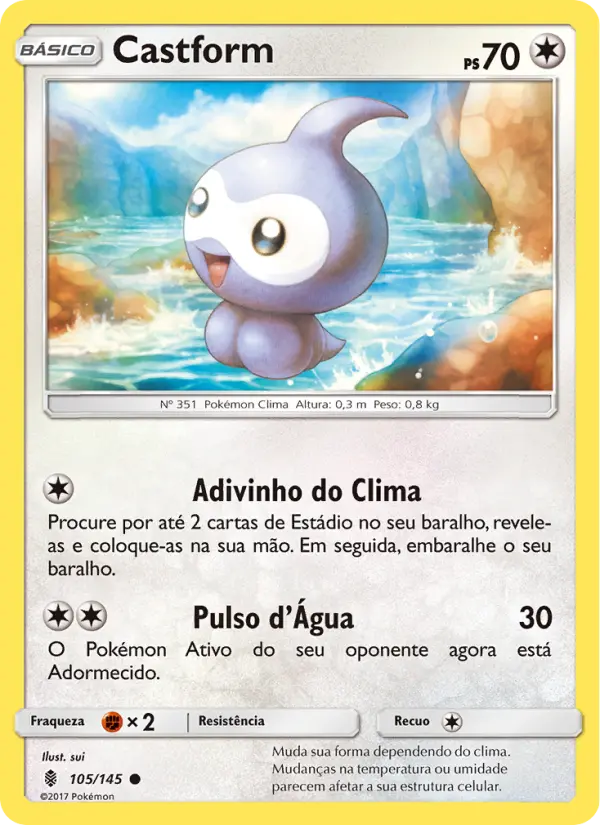 Carta Castform, número 105/145 da coleção Guardiões Ascendentes