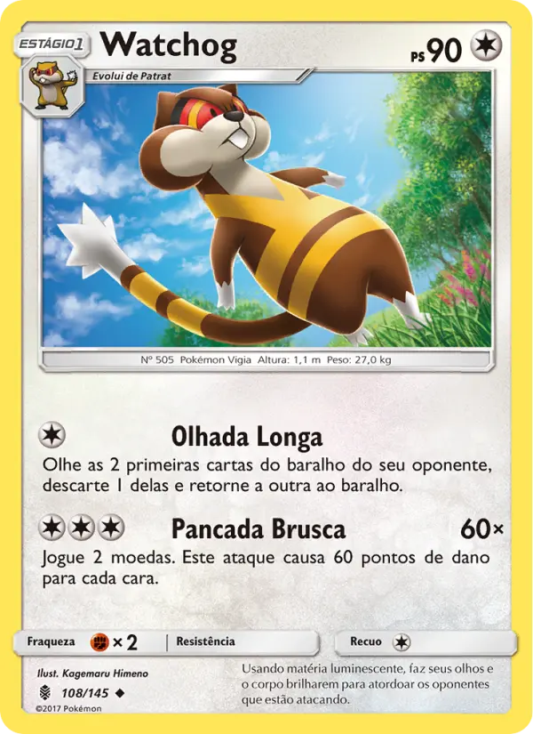 Carta Watchog, número 108/145 da coleção Guardiões Ascendentes