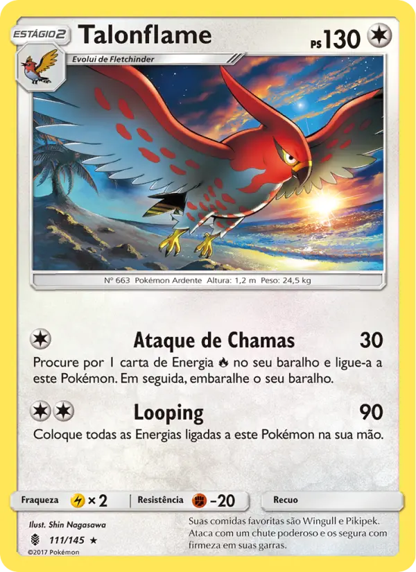 Carta Talonflame, número 111/145 da coleção Guardiões Ascendentes