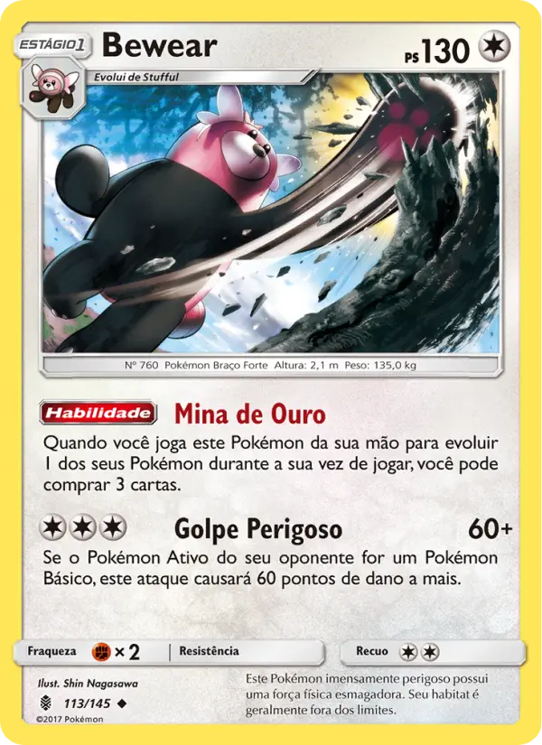 Carta Bewear, número 113/145 da coleção Guardiões Ascendentes