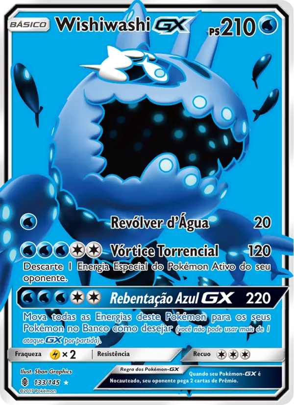 Carta Wishiwashi GX, número 133/145 da coleção Guardiões Ascendentes