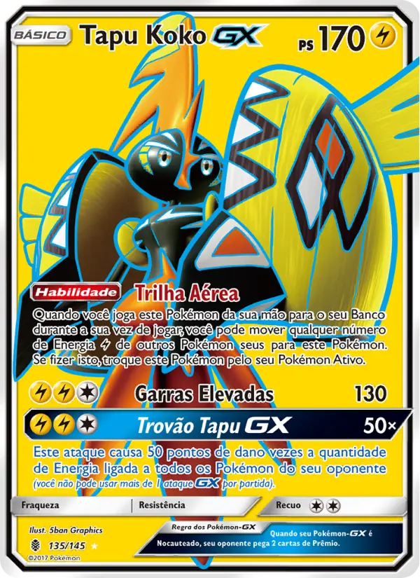 Carta Tapu Koko GX, número 135/145 da coleção Guardiões Ascendentes