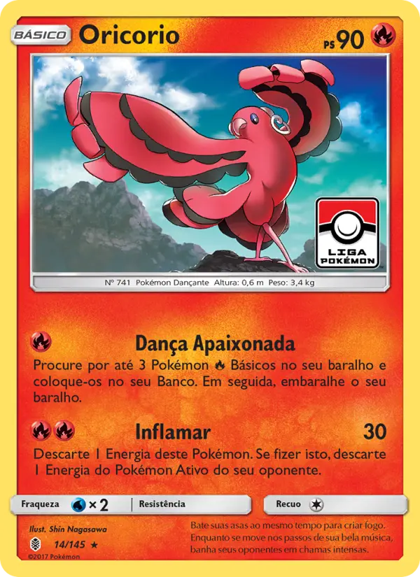 Carta Oricorio, número 14/145 da coleção Guardiões Ascendentes