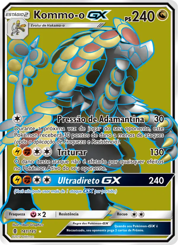 Carta Kommo-o GX, número 141/145 da coleção Guardiões Ascendentes